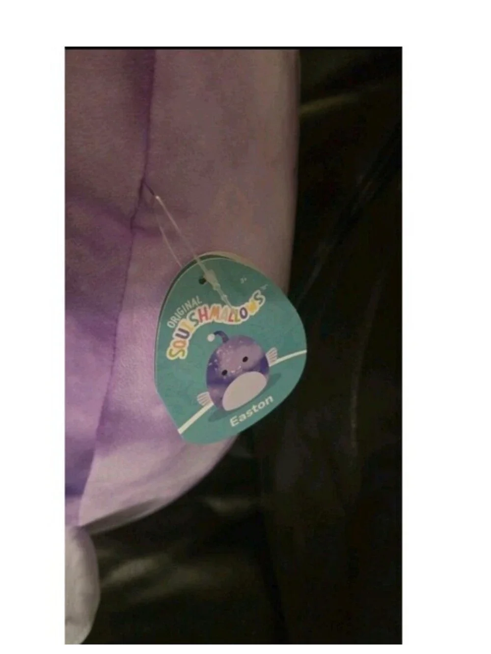 Squishmallows Kellytoy Soft Plush 16 Inch, Easton Purple Tie-Dye Anglerfish Nwt